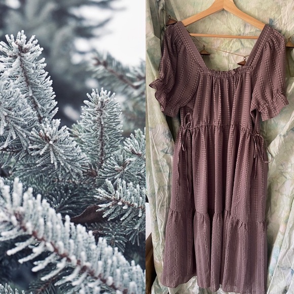 Madewell Square-Neck Tiered Midi Dress in Textured Seersucker - Picture 6 of 6